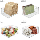 Kitchen Cabinet Storage Bin with Handles 10"x8"x5 - Clear