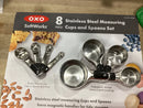 Stainless Steel Measuring Cups and Spoons Set - Silver
