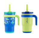 14oz 2pk Coldee Kids Mugs with Spill-Proof Straw - Lime Green