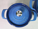 Cast Iron Round Dutch Oven 2-Pack - Blue