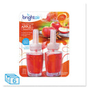 Bright Air Electric Scented Oil Air Freshener Refill, Macintosh Apple/Cinnamon, 2/Pack, 6 Packs/Carton - BRI900255