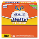 Hefty Strong Tall Kitchen Drawstring Bags, 13 Gal, 0.9 Mil, 24" X 27.75", White, 120/Box - PCTE84562