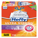 Hefty Ultra Strong Scented Tall White Kitchen Bags, 13 Gal, 0.9 Mil, 23.75" X 24.88", White, 110/Box - PCTE84561