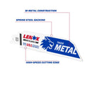 Lenox METALWOLF 6 in. Bi-Metal WAVE EDGE Reciprocating Saw Blade 14 TPI 5 pk