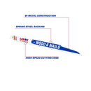 Lenox LUMBERWOLF 12 in. Bi-Metal Reciprocating Saw Blade 6 TPI 25 pk