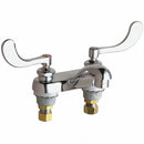 Chicago Faucets Chrome, Low Arc, Bathroom Sink Faucet, Manual Faucet Activation, 2.2 gpm - 802-V317ABCP