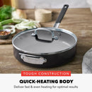 Nonstick Sauté Pan with Glass Lid - Black