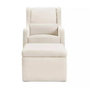 Adrian Swivel Glider with Storage Ottoman - Performance Cream Linen