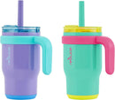 Reduce Coldee 14oz Tumblers with Handles - 2-Pack (Purple & Mint)