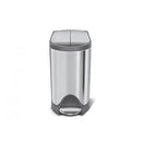 Butterfly Lid Bathroom Step Trash Can - Stainless Steel
