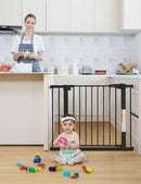 30" Tall Baby Gate for Stairs Doorways - Black