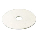 3M Super Polish Floor Pad 4100, 17" Diameter, White, 5/Carton - MMM08481
