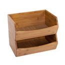 Stackable Bamboo Bin Set - Brown