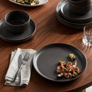 12pc Stoneware Tilley Dinnerware Set Bronze - Threshold™: Microwave & Dishwasher Safe, Service for 4, Solid Pattern