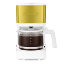 Compact Drip Coffee Maker - White & Gold