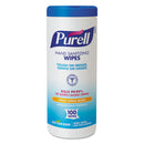 Purell Hand Sanitizing Wipes, 100/1 Canister