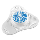 Odoban Urinal Screen W/Non-Para Deodorizer Block, Cherry Scent, White/Pink, 12/Carton - ODO95896212