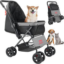 Foldable Pet Stroller - Black/Gray