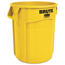 Rubbermaid Round Brute Container, Plastic, 20 Gal, Yellow - RCP2620YEL
