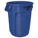 Rubbermaid Round Brute Container, Plastic, 32 Gal, Blue - RCP2632BLU