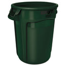 Rubbermaid Round Brute Container, Plastic, 32 Gal, Dark Green - RCP2632DGR