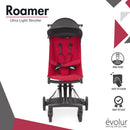 Evolur Roamer Ultra Light Umbrella Stroller in Red, Quick One-Hand Easy Fold Stroller, Five Point Safety Harness, Adjustable & Removable Canopy, Lightweight Aluminum Frame Baby Stroller