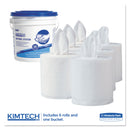 Kimtech Wipers, Disinfect/Sanitize, 12 X 12 1/2, White, 90/Roll, 6/Carton - KCC06211