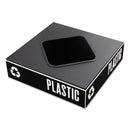 Safco Public Square Recycling Container Lid, Square Opening, 15.25 X 15.25 X 2, Black - SAF2989BL