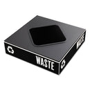 Safco Public Square Recycling Container Lid, Square Opening, 15.25 X 15.25 X 2, Black - SAF2989BL