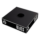 Safco Public Square Recycling Container Lid, Circular Opening, 15.25 X 15.25 X 2, Black - SAF2988BL