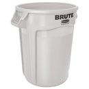 Rubbermaid Round Brute Container, Plastic, 10 Gal, White - RCP2610WHI