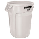Rubbermaid Round Brute Container, Plastic, 20 Gal, White - RCP2620WHI
