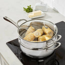 3.5qt Stainless Steel Sauté Pan & Steamer Set - Silver
