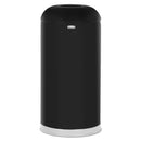 Rubbermaid Round Top Open Top Waste Receptacle, 15 Gal, 15" Diameter, Black, Steel - RCPR32EGLBK