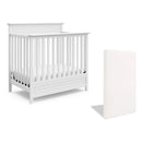 Petal Convertible Mini Crib with Mattress - White