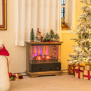 27 Inch Freestanding Fireplace With Remote Control-Brown