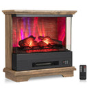 27 Inch Freestanding Fireplace With Remote Control-Brown