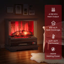 27 Inch Freestanding Fireplace With Remote Control-Black