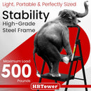 Folding Step Ladder with Wide Anti-Slip Pedal - Black