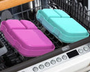 4-Compartment Lunch Box Containers - Purple and Teal