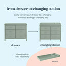Charlie 6-Drawer Double Dresser - Light Sage