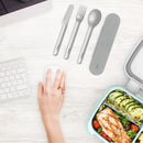Reusable Stainless Steel 3pc Travel Utensil Set - Gray