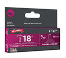 Arrow T18 3/16 in. W X 7/16 in. L 18 Ga. Round Crown Wire Staples 1000 pk, Pack of 5
