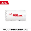 Milwaukee 49-56-9613 Hole Saw, 1-1/4 in Dia, 1-5/8 in D Cutting, 1/2-20 Arbor, 4, 5 TPI, Bi-Metal Cutting Edge
