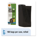 Envision Total Recycled Content Plastic Trash Bags, 33 Gal, 1.3 Mil, 33" X 40", Brown/Black, 180/Carton - STOT3340K13R