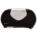 San Jamar Twin Jumbo Bath Tissue Dispenser,20 1/14X5 7/8X11 9/10, Blk/Faux Stainless Steel - SJMR4070BKSS