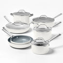 1.5qt Nonstick Ceramic Coated Aluminum Sauce Pan Cream