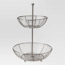 Matte Finish 2-Tier Stainless Steel Fruit Basket