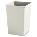 Rubbermaid Plaza Waste Container Rigid Liner, Square, Plastic, 35 Gal, Beige - RCP395800BG