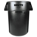 Rubbermaid Brute Vented Trash Receptacle, Round, 44 Gal, Black - RCP264360BK